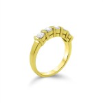 Five Stone 14k Yellow Gold Diamond Ring 